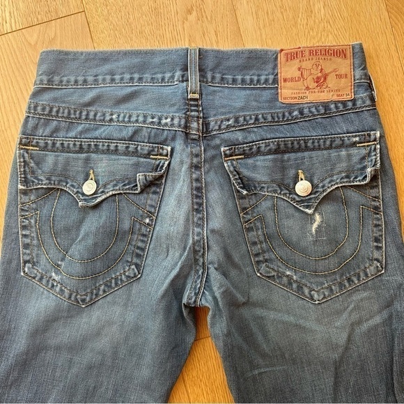TRUE RELIGION  ZACH SLIM BLUE JEANS - 33 - Picture 7 of 16